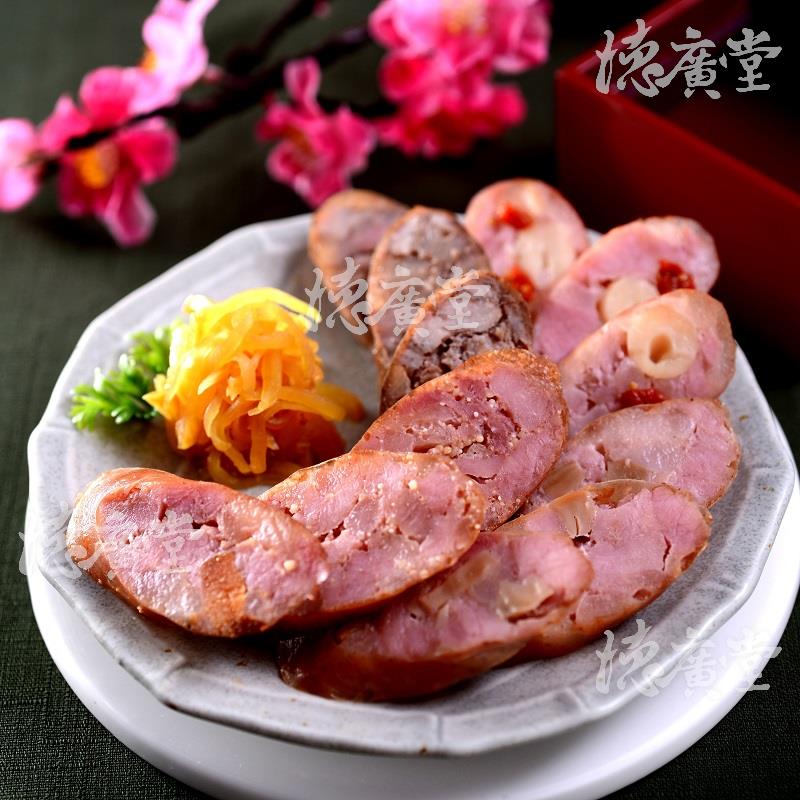 德廣堂,迎春禮盒(明太子飛魚卵香腸,麻辣香腸, 高梁香腸,黑香腸,古早味香腸x1)